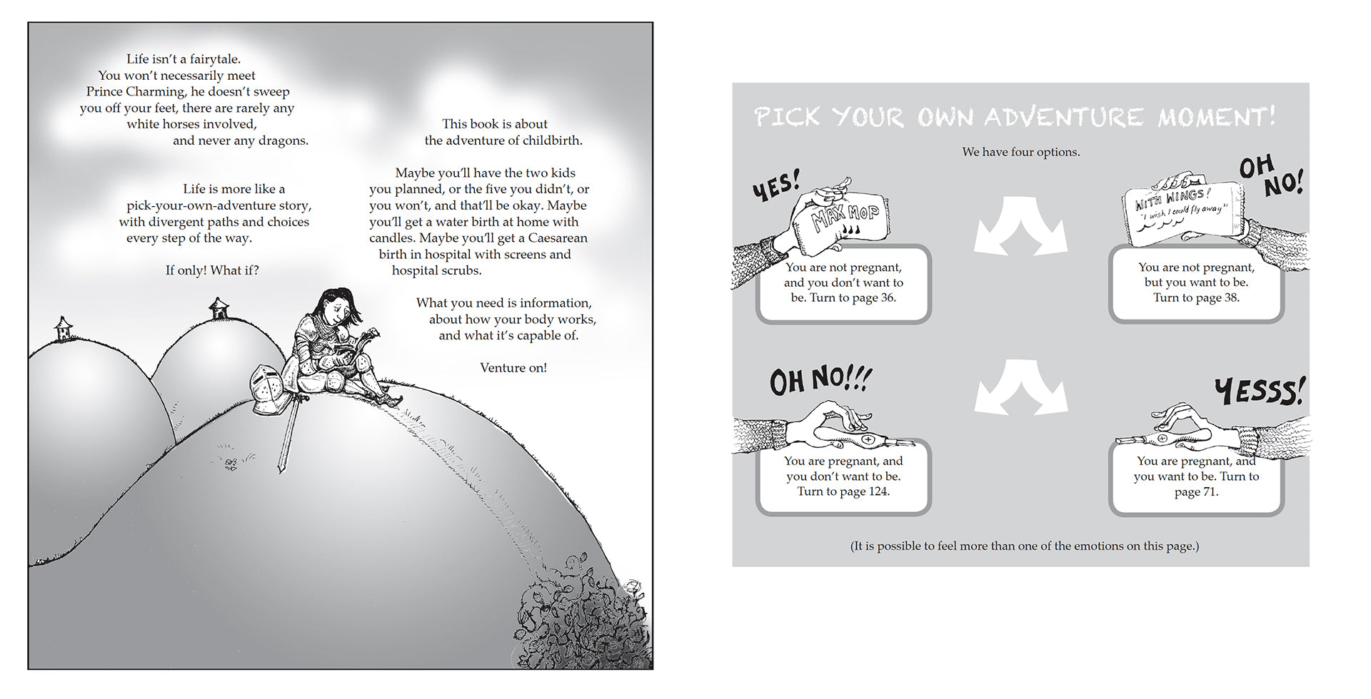 life isn't a fairy tale, introductory text and illustrations from Kate Evans's book Bump: how to make, grow and birth a baby