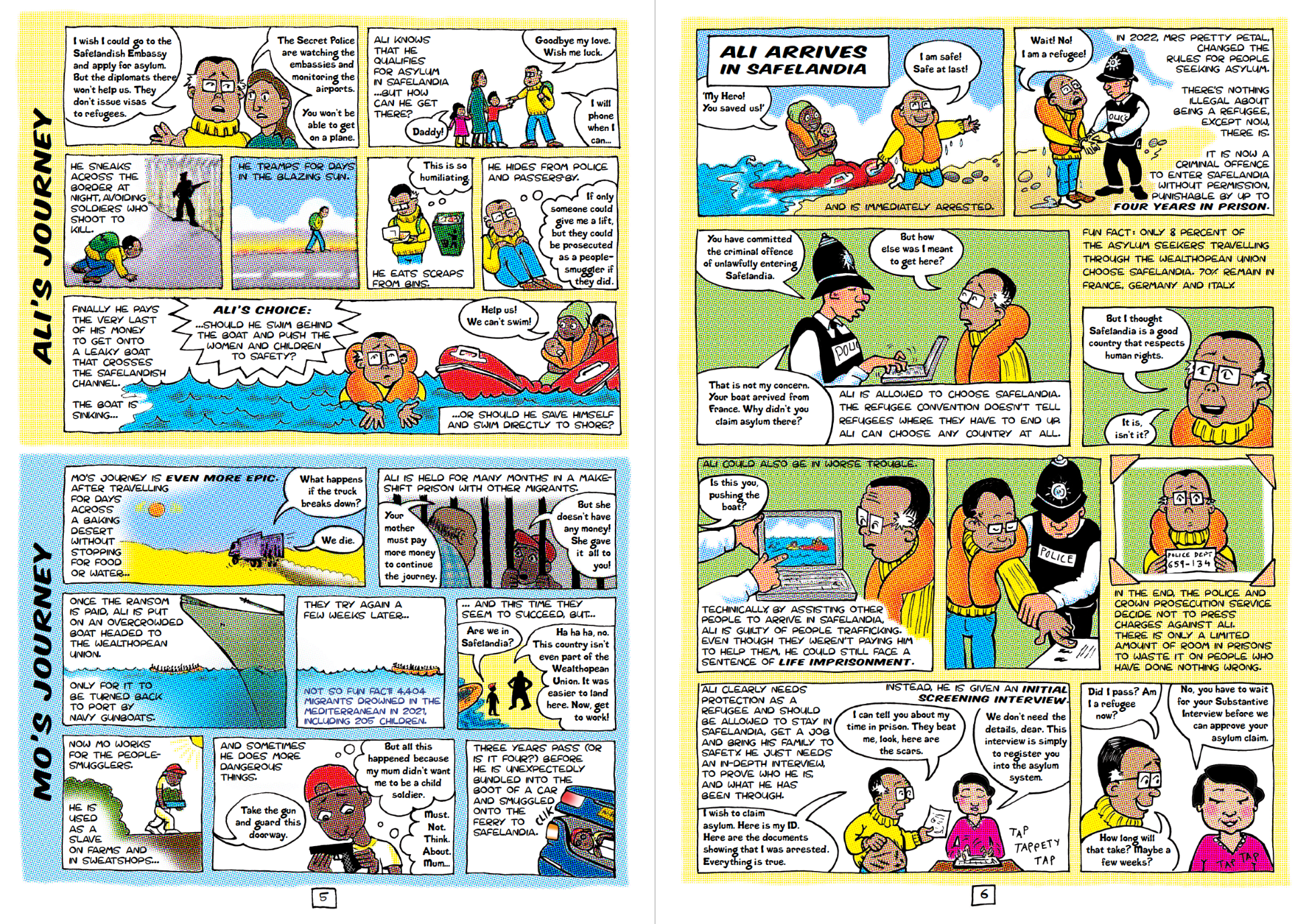 Comic Escape to Safelandia by Kate Evans which critically examines the UK asylum process