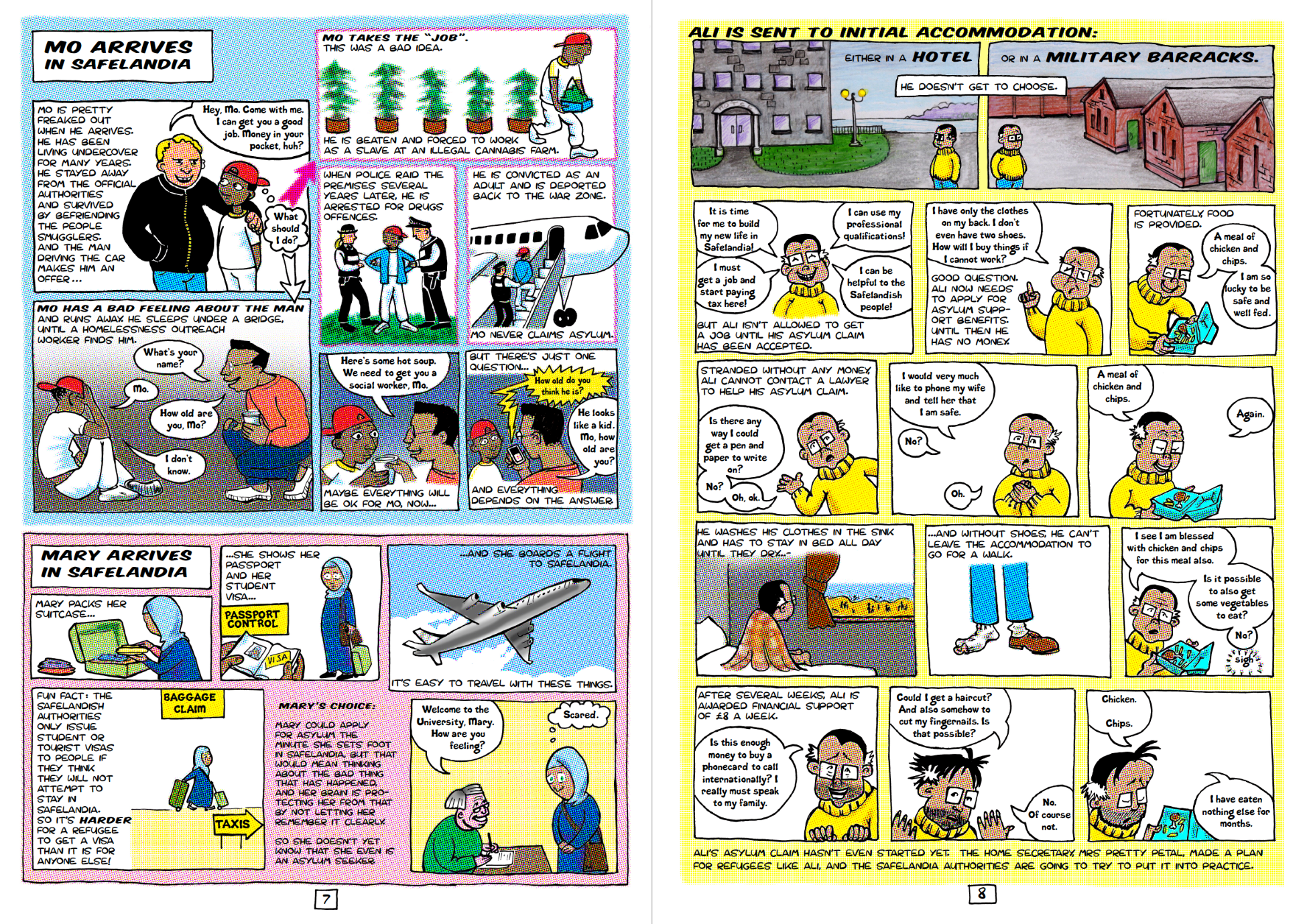 Comic Escape to Safelandia by Kate Evans which critically examines the UK asylum process
