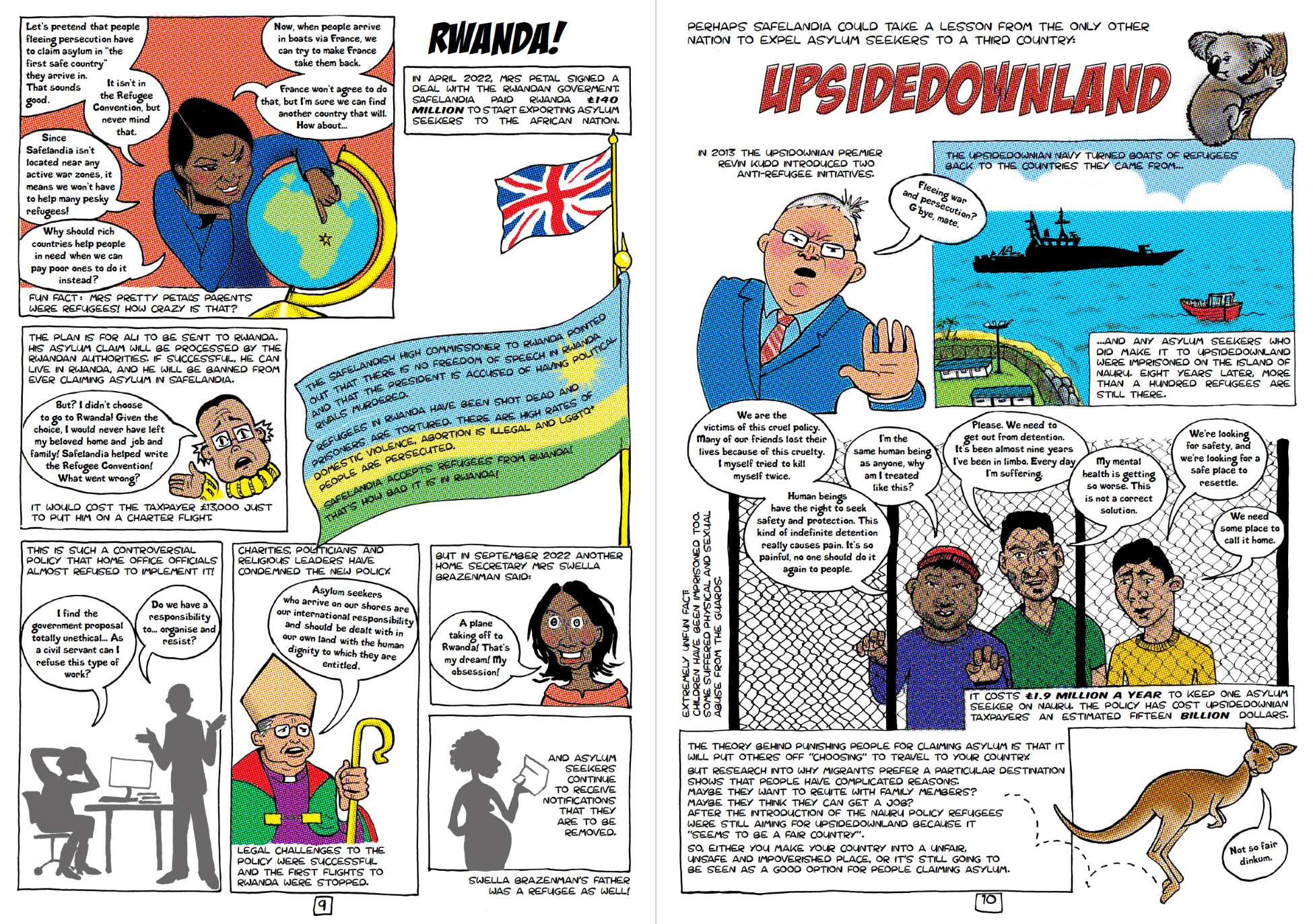 Comic Escape to Safelandia by Kate Evans which critically examines the UK and Australian asylum processes