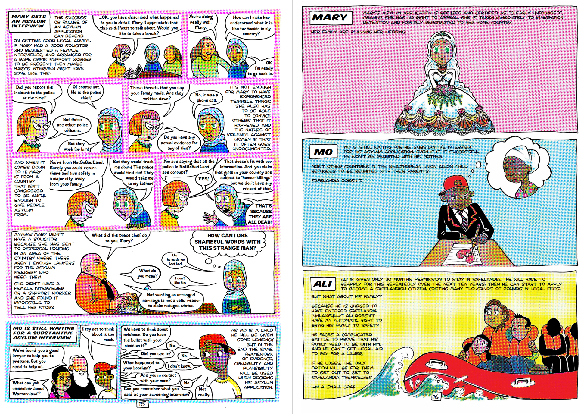 Comic Escape to Safelandia by Kate Evans which critically examines the UK asylum process