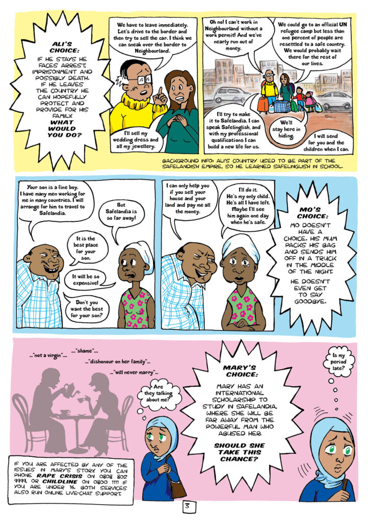 Escape to Safelandia comic about the UK asylum system page 3